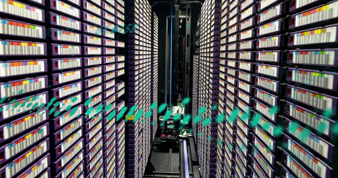 Computer Interface Overlaid on Advanced Server Room