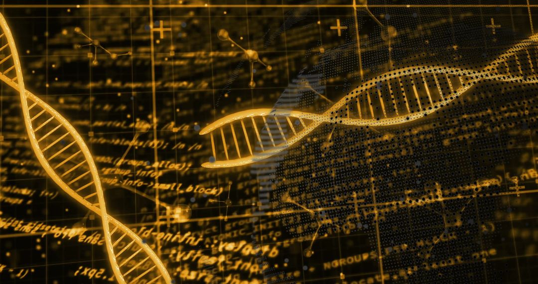 Digital DNA Strands with Futuristic Data Design