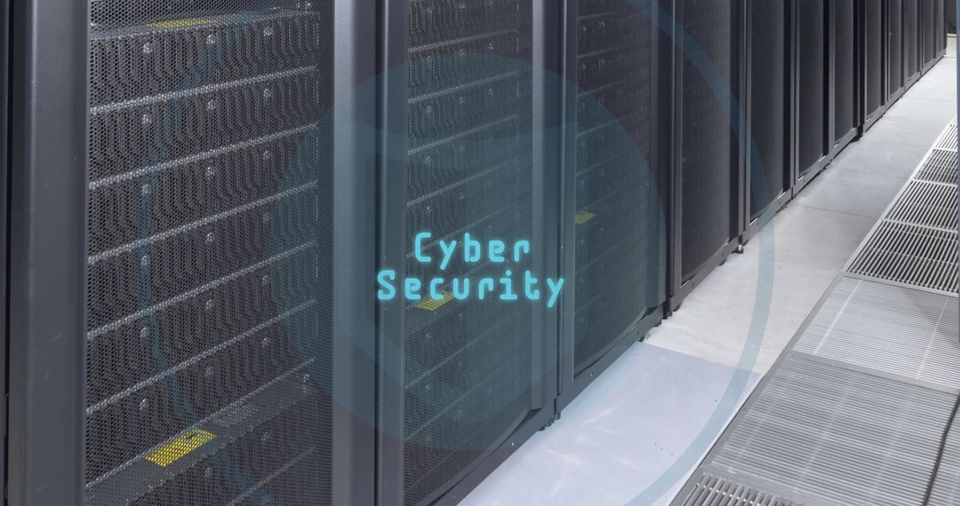 Modern Server Room Emphasizing Cyber Security Measures