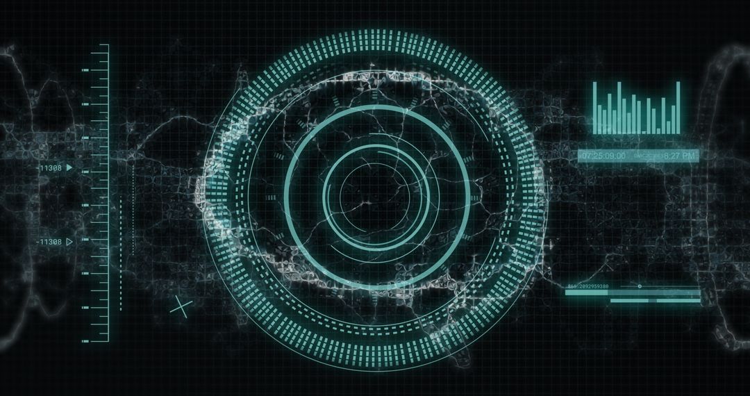 Futuristic Digital Data Interface with Brain and Scope