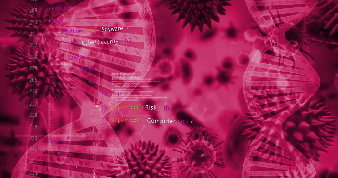 Digital Virus Code over DNA Helix Amidst Cyber Graphics