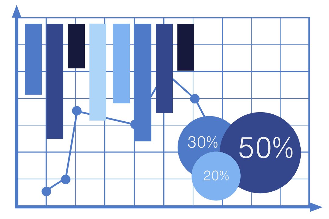 Business Data Illustrations with Transparent Background
