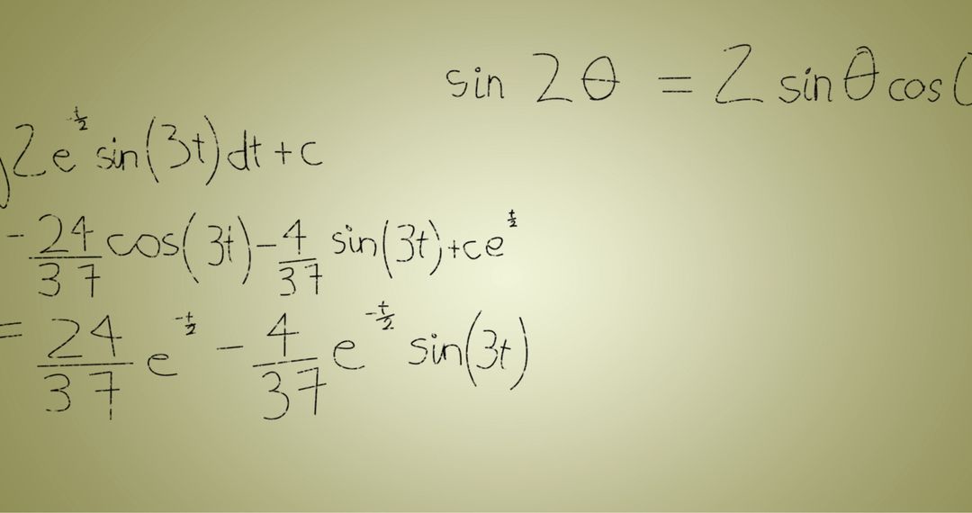 Mathematical Formulae on Green Chalkboard Background