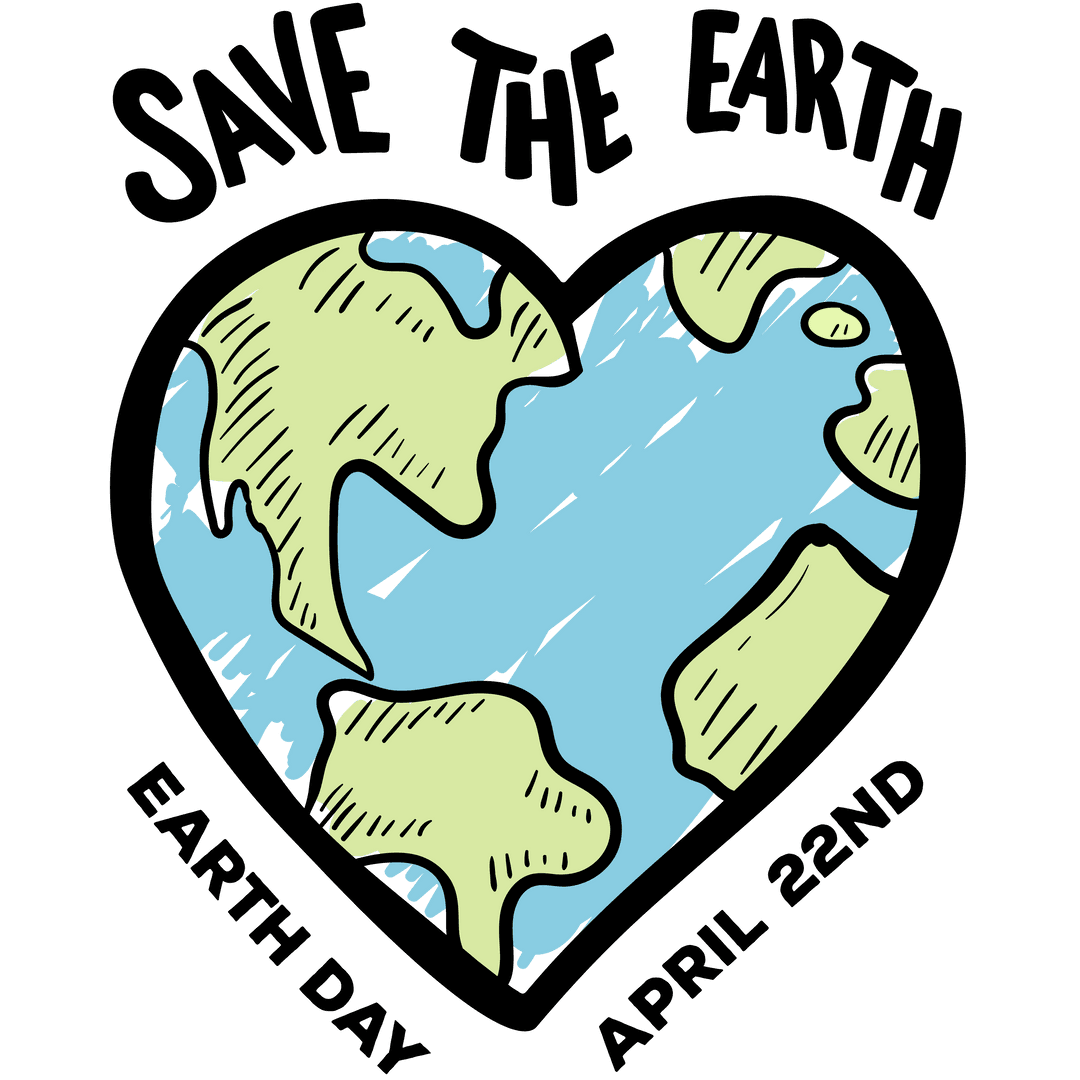 Heart Shaped Earth Illustration on Transparent Background