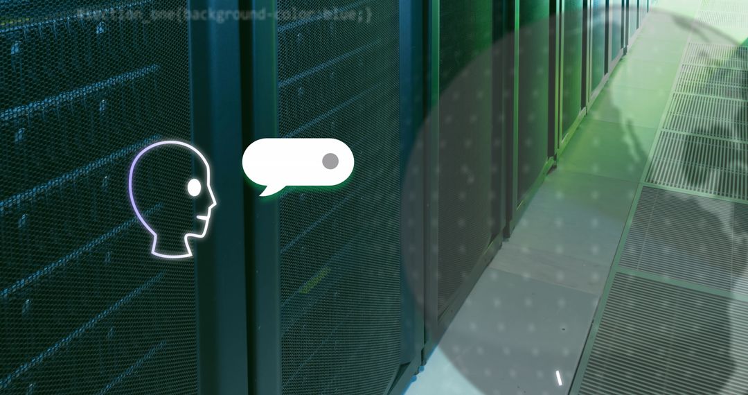 AI Digital Communication in Modern Server Room