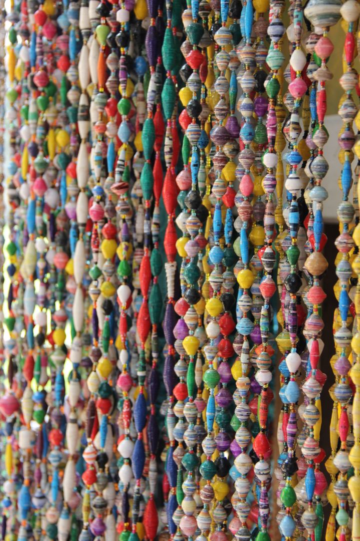 Vibrant Close-Up of Colorful Hanging Bead Decorations - Free Images, Stock Photos and Pictures on Pikwizard.com