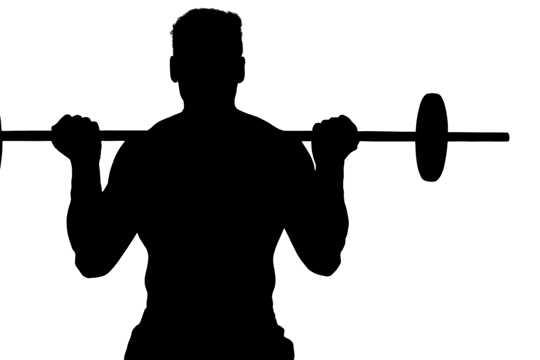 Transparent Half Length Silhouette of Manlifting Dumbbells