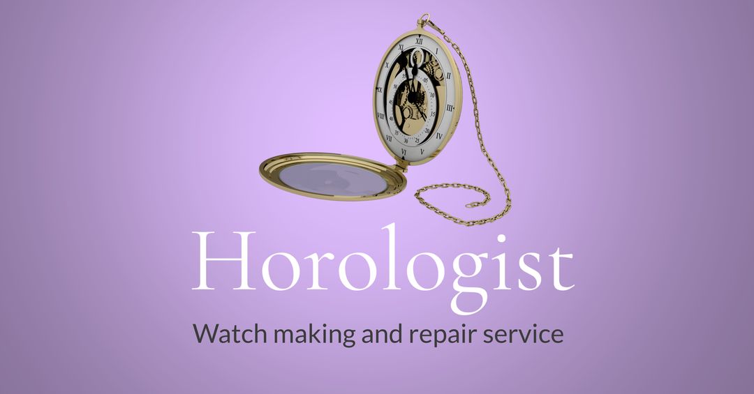 Intricate Pocket Watch Representing Expert Horology Service Against Purple Background - Download Free Stock Templates Pikwizard.com