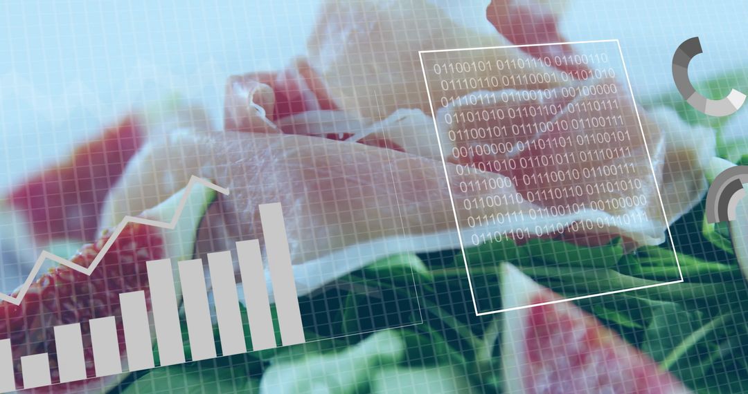 Abstract Digital Fusion of Watermelon and Data Visualization