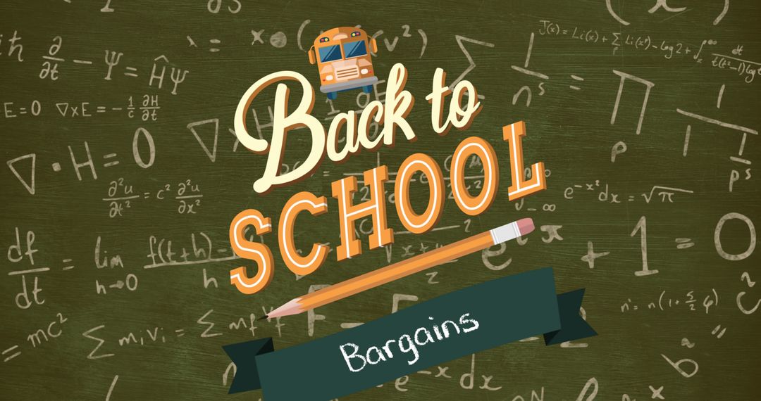 Back to School Bargains Text with Math Symbols