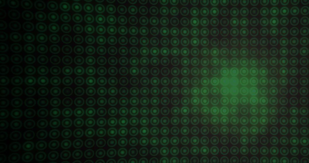 Abstract Green Circles on Black Background