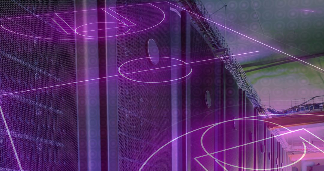 Futuristic Abstract Geometric Design with Neon Colors