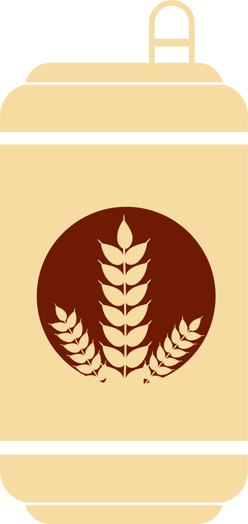 Transparent Aluminum Can Featuring Wheat Emblem with Pull-Tab