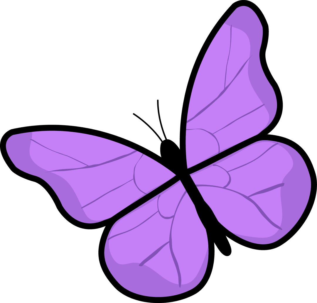 Purple Butterfly Illustration with Transparent Background