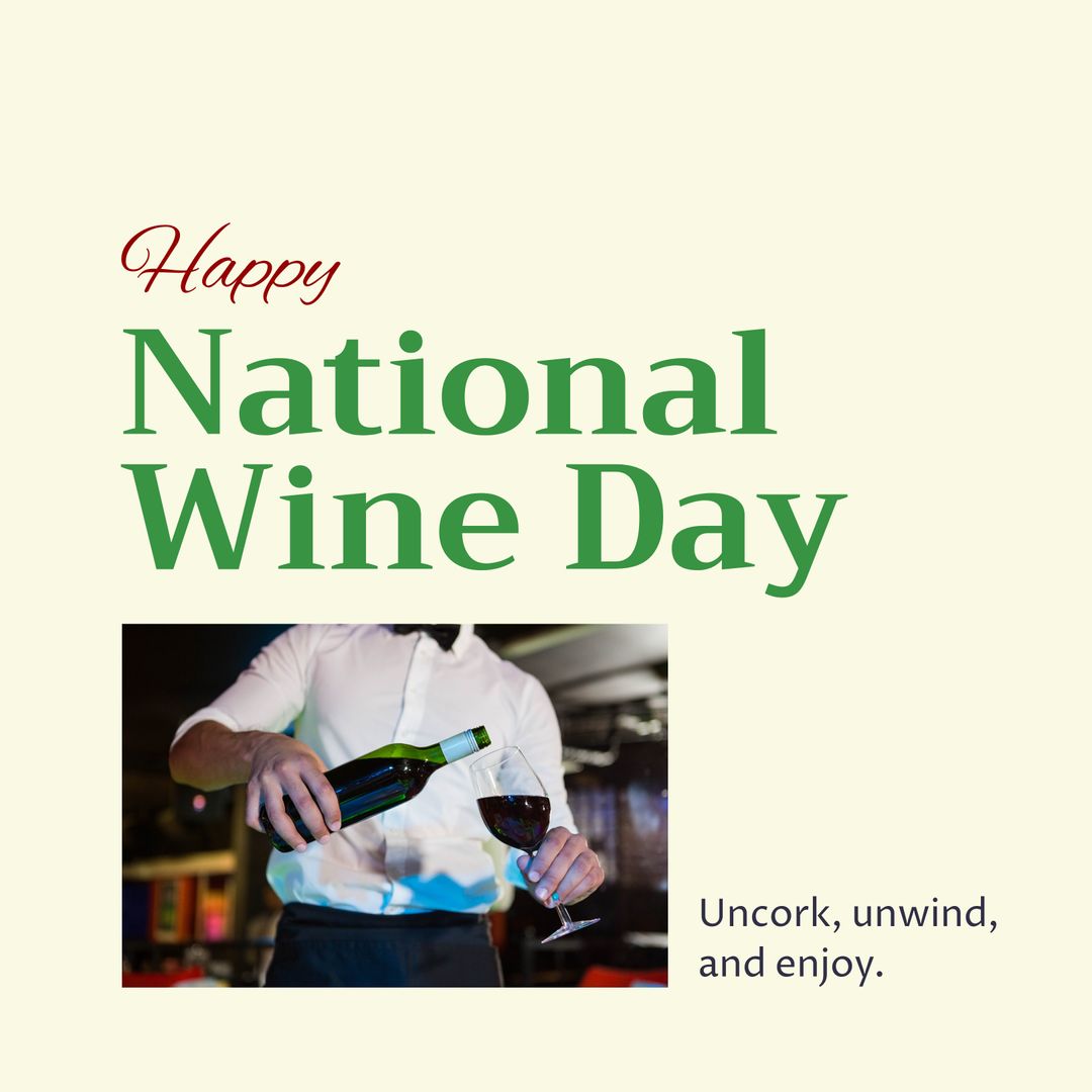 National Wine Day Celebration with Bartender Pouring Wine
