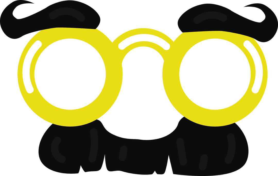 Transparent Glasses and Moustache Mask for Fun Designs