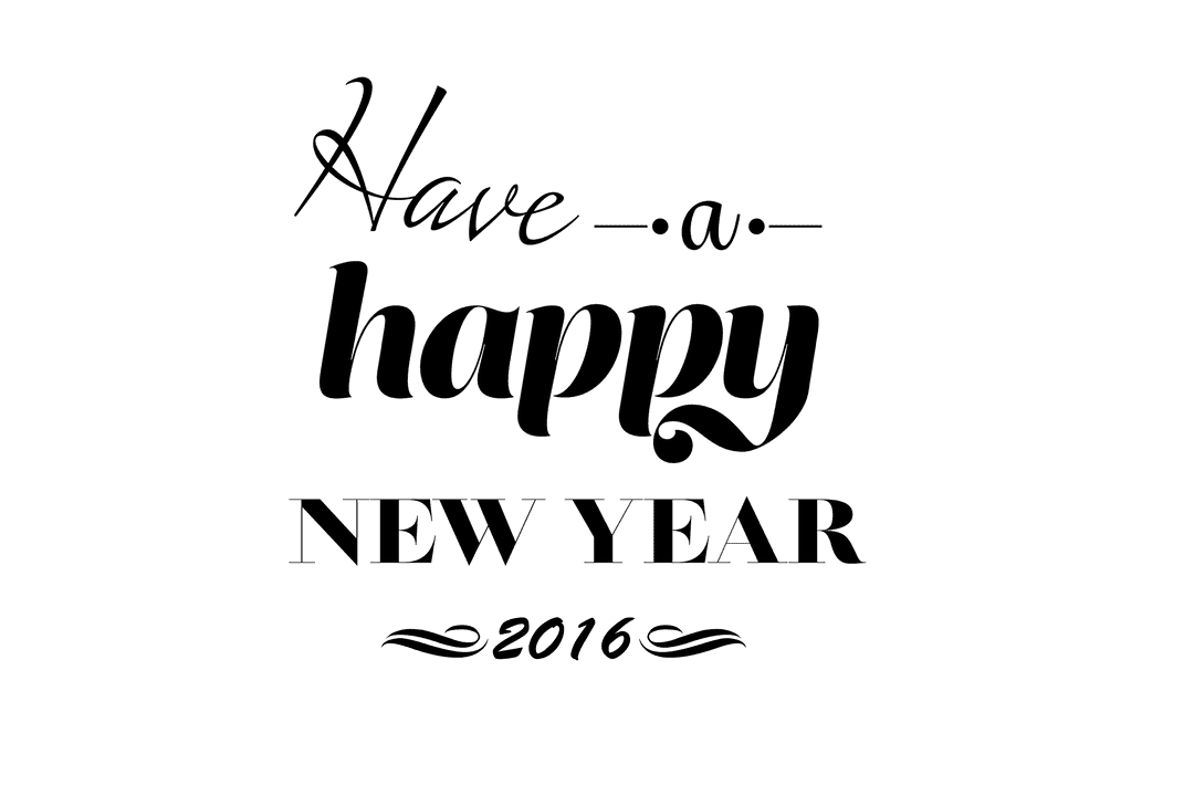 Elegant Happy New Year Wishes on Transparent Background