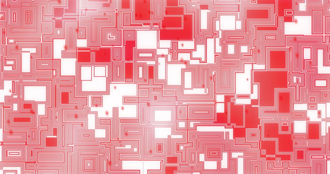 Abstract Red Geometric Circuit Board Pattern
