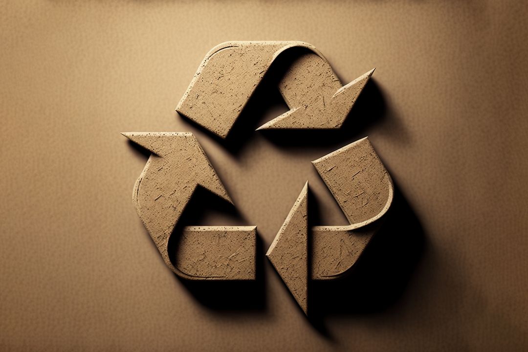 Recycling symbol made of cork material on beige background, created using generative ai technology - Free Images, Stock Photos and Pictures on Pikwizard.com