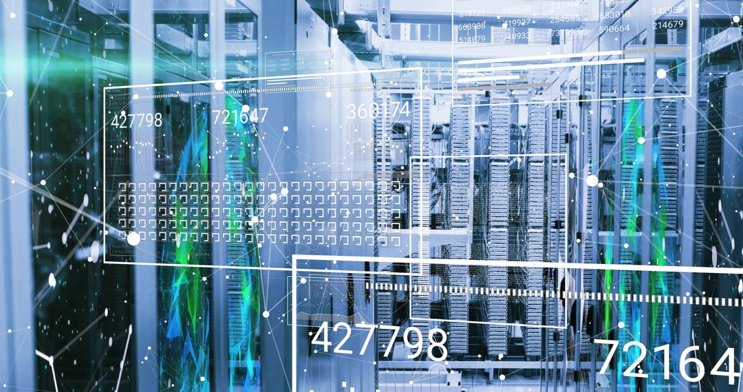 Modern Data Center with Digital Overlays and Servers