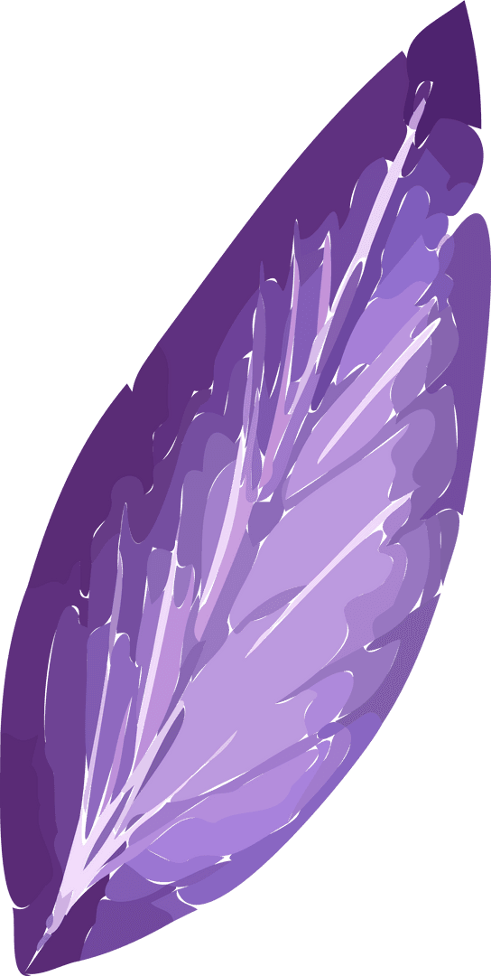 Elegant Purple Feather with Gradient Shading on Transparent Background - Download Free Stock Images Pikwizard.com