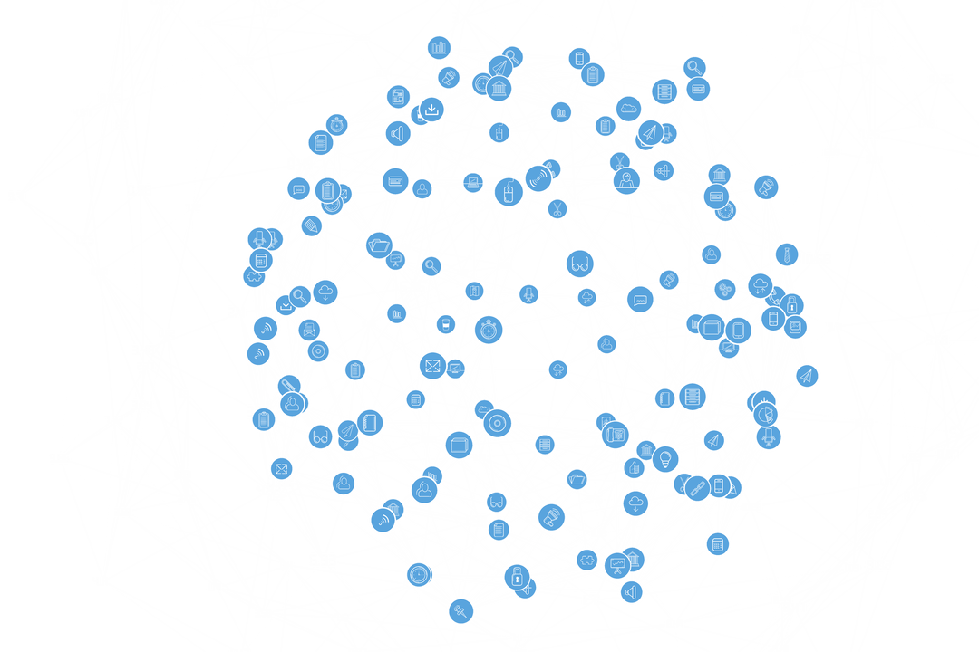 Transparent Complex Network with Blue Computer Icons - Download Free Stock Images Pikwizard.com