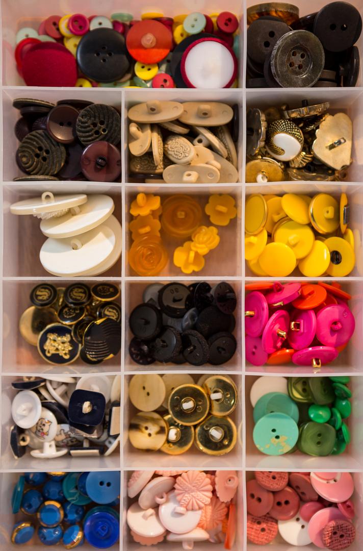 Various types of buttons in a box - Free Images, Stock Photos and Pictures on Pikwizard.com
