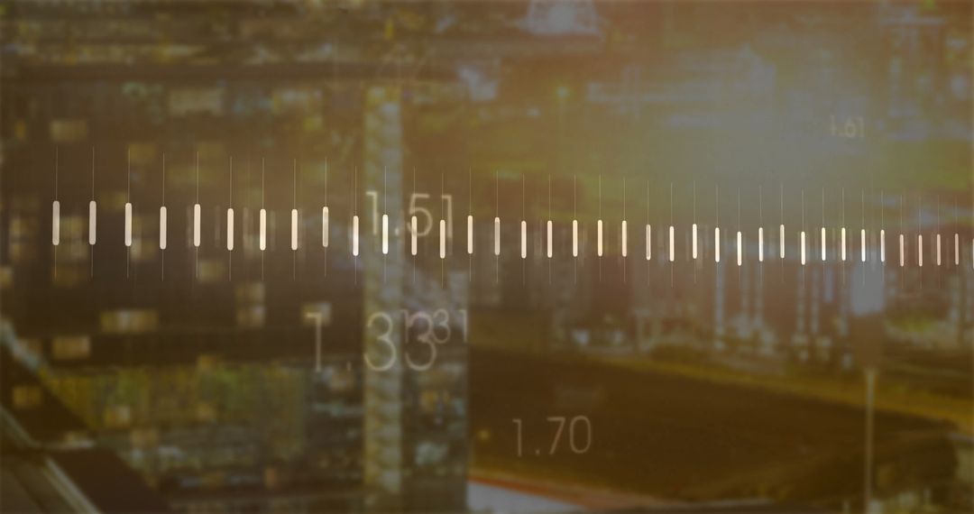 Data Visualization Over City Skyline at Dusk