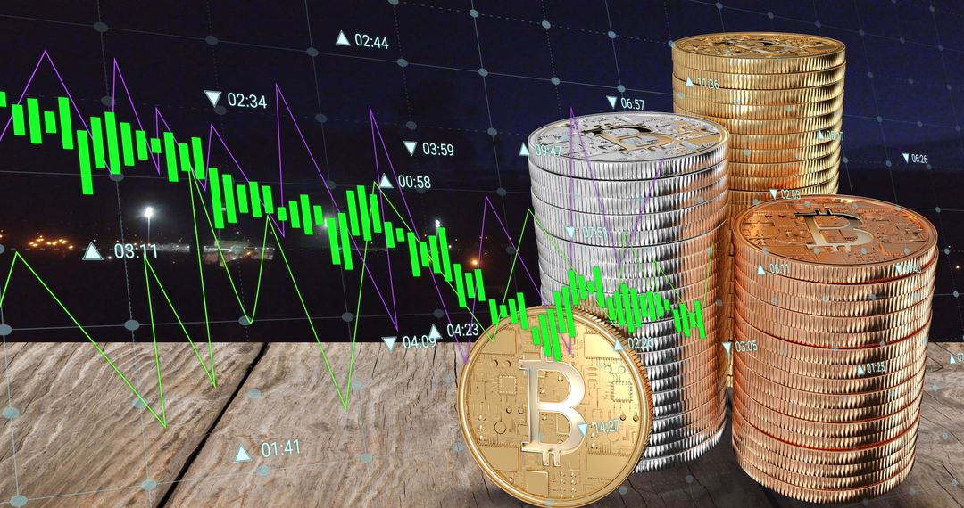 Bitcoin Investment and Market Analysis with Digital Data Overlay