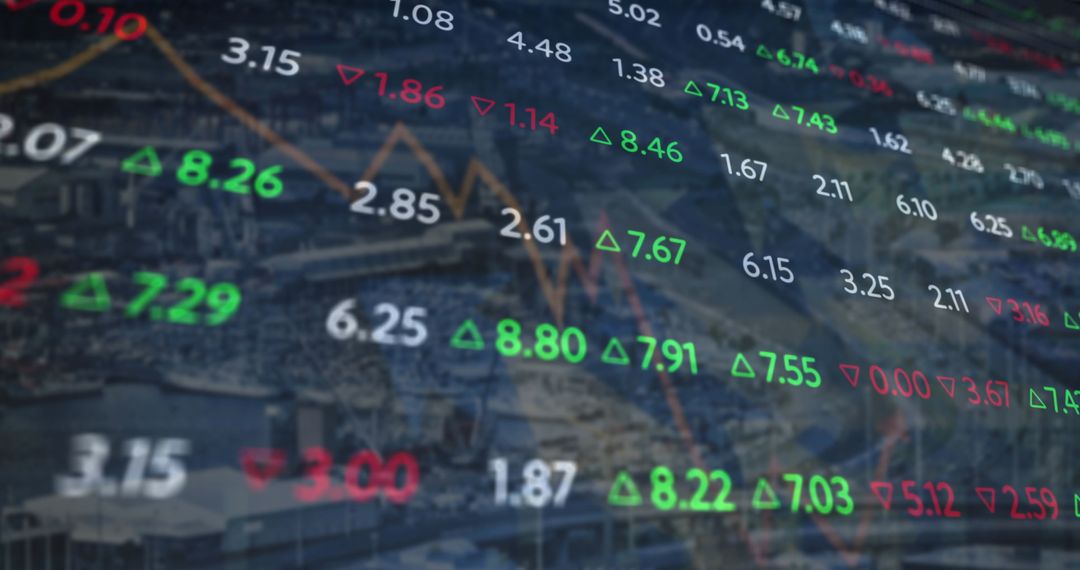 Dynamic Stock Market Display with Urban Background for Financial Insight