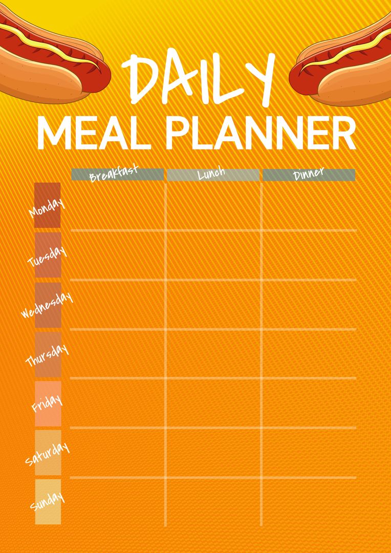 Bright Daily Meal Planner Template with Breakfast, Lunch, and Dinner Sections - Download Free Stock Templates Pikwizard.com