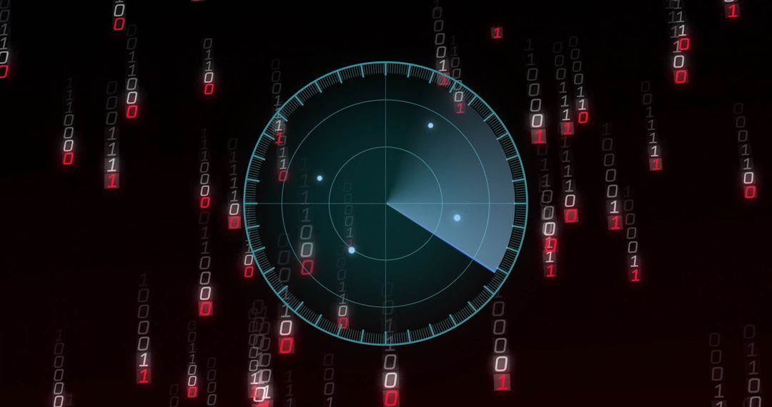 Futuristic Radar with Binary Code for Cybersecurity Interface