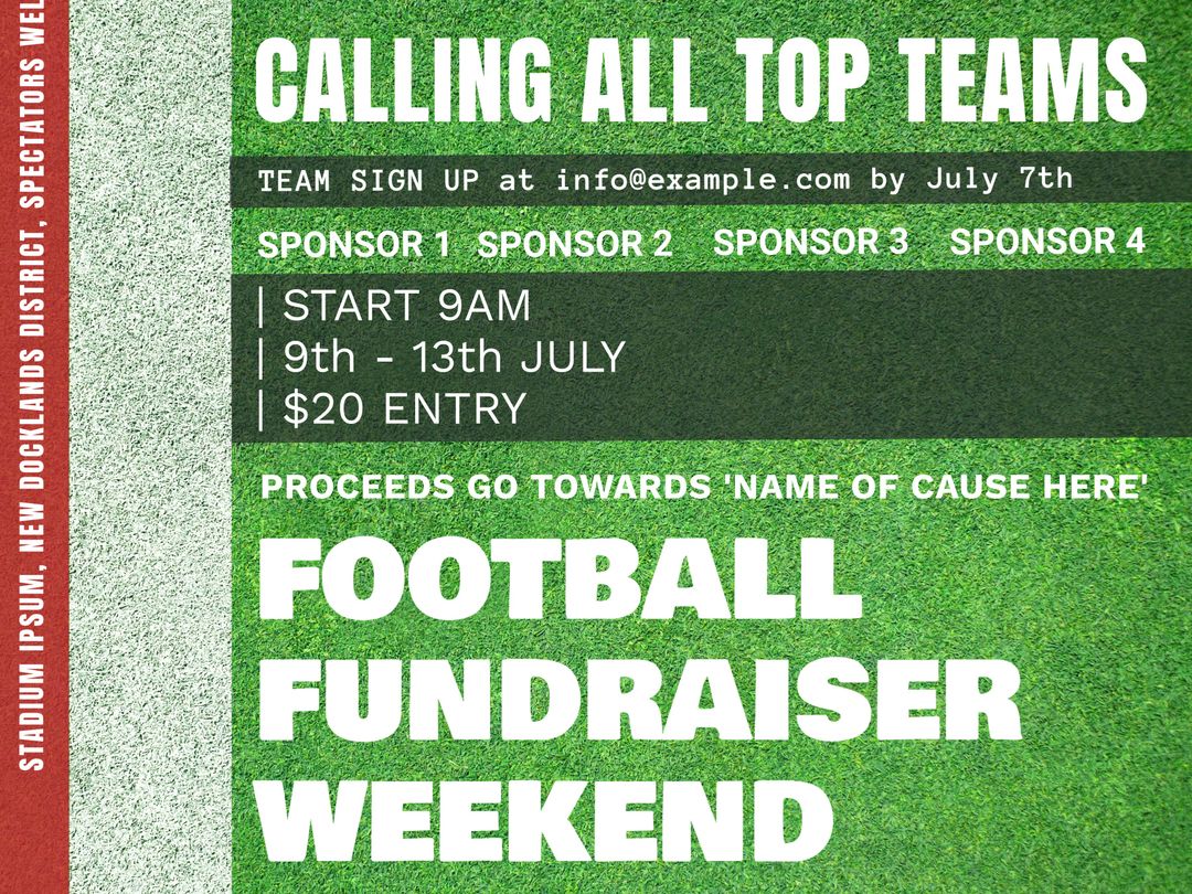 Football Fundraiser Weekend Community Event Invitation - Download Free Stock Templates Pikwizard.com