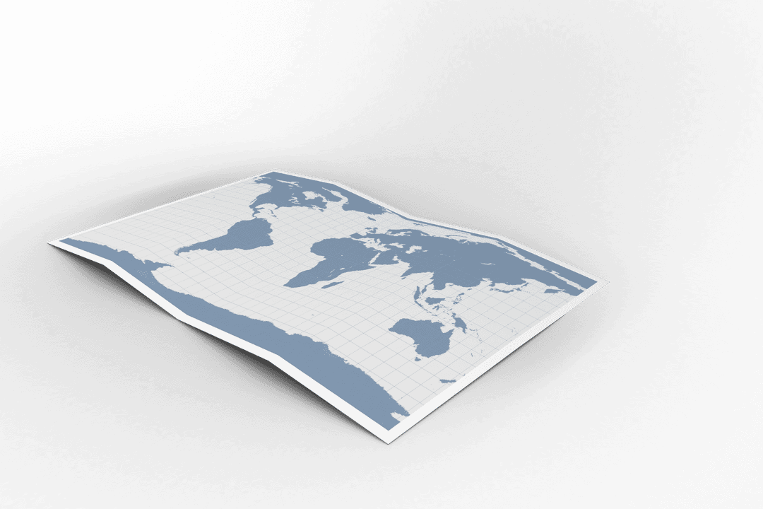 Geopolitical World Map Illustration with Transparent Background