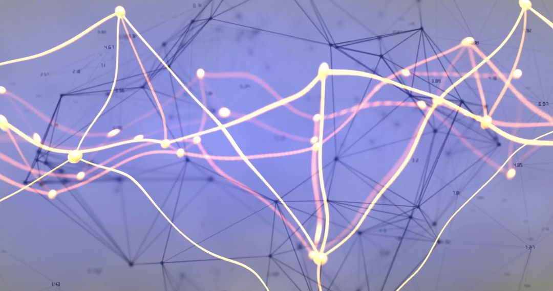 Abstract Network Connections with Glowing Lines on White Background