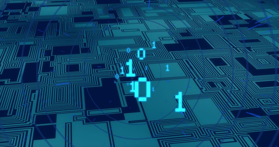 Digital Binary Code and Circuit Board Matrix - Free Images, Stock Photos and Pictures on Pikwizard.com
