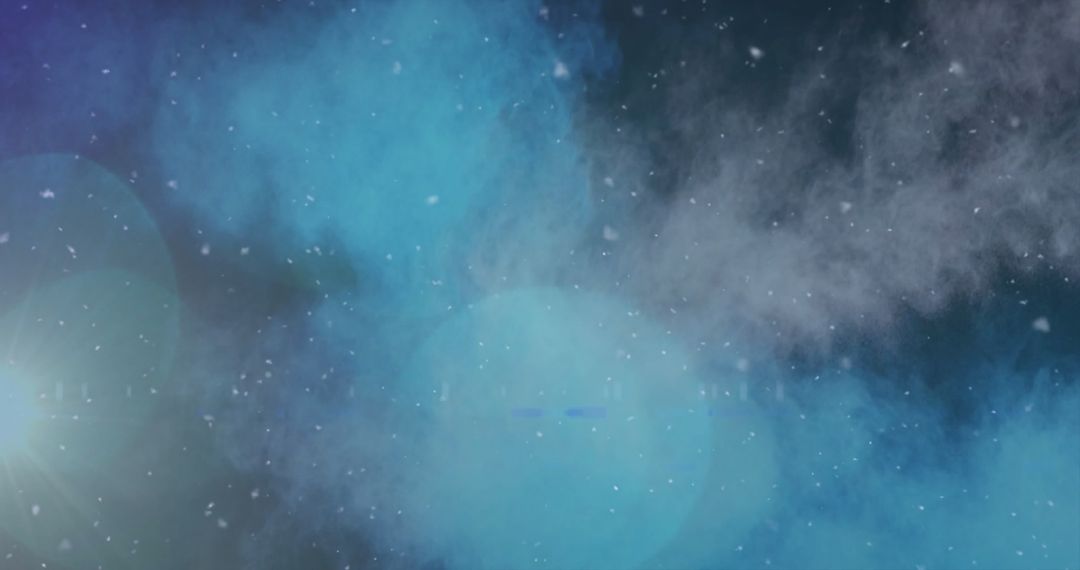 Ethereal Light Reflections with Snowflakes on Dark Background