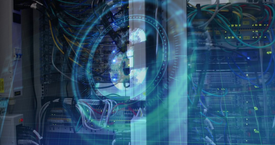 Digital Euro Symbol over Secure Computer Server Backdrop