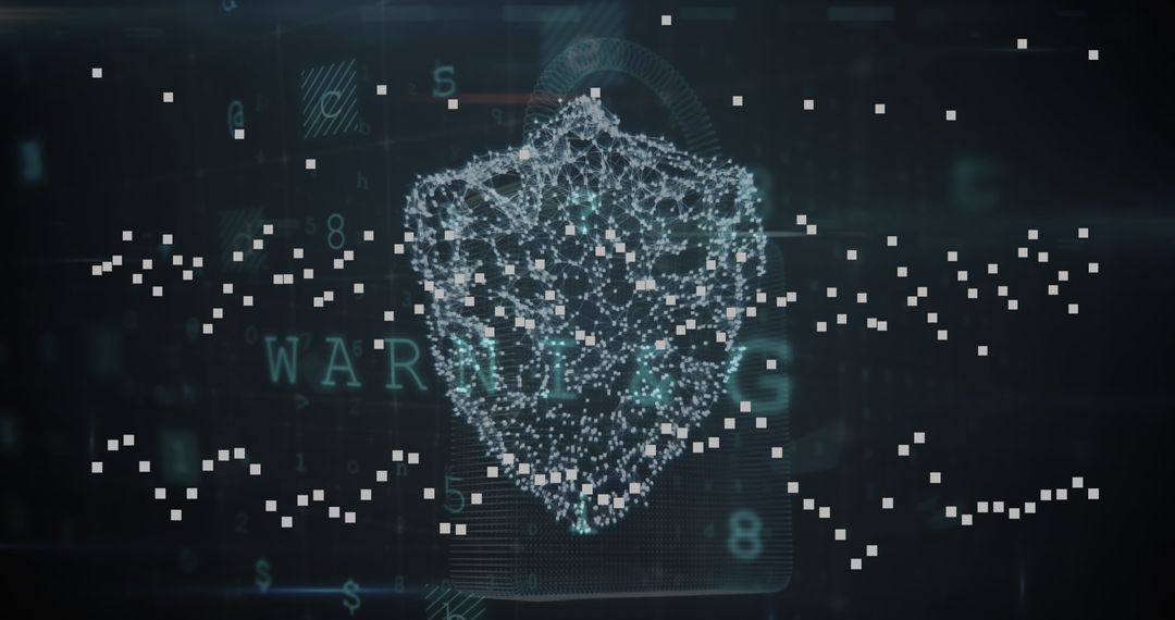 Cybersecurity Shield with Digital Interface