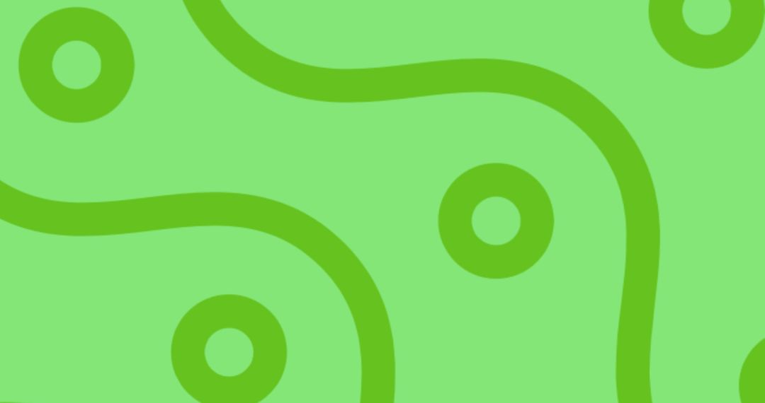 Abstract Green Curves and Circles Pattern Design