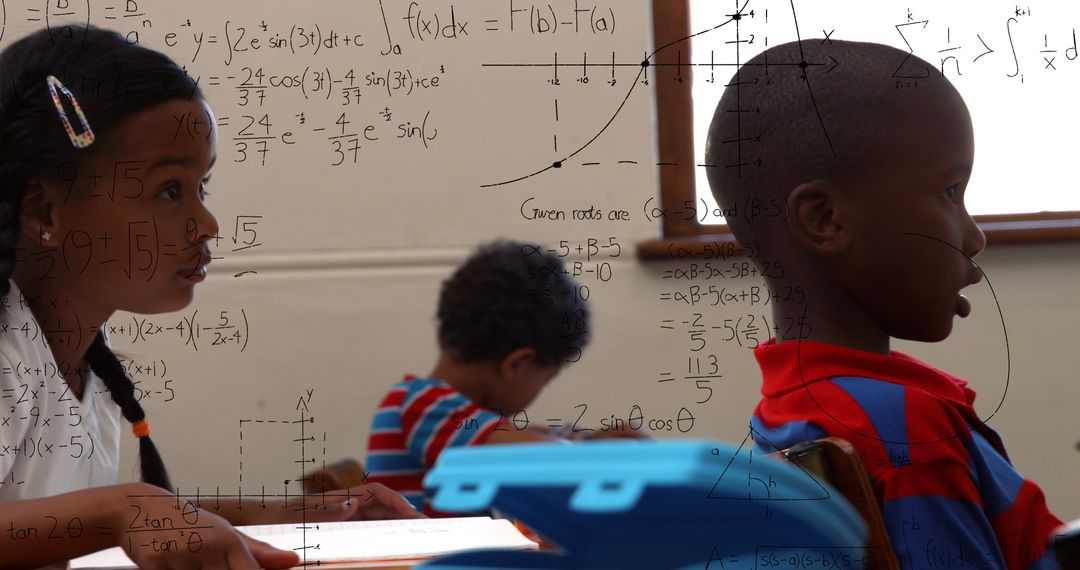 Children Engaging with Advanced Math Concepts in Classroom