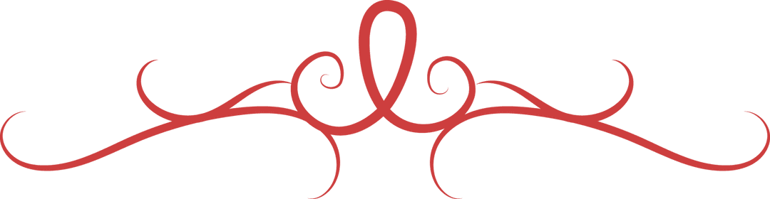 Decorative Red Abstract Flourish on Transparent Background