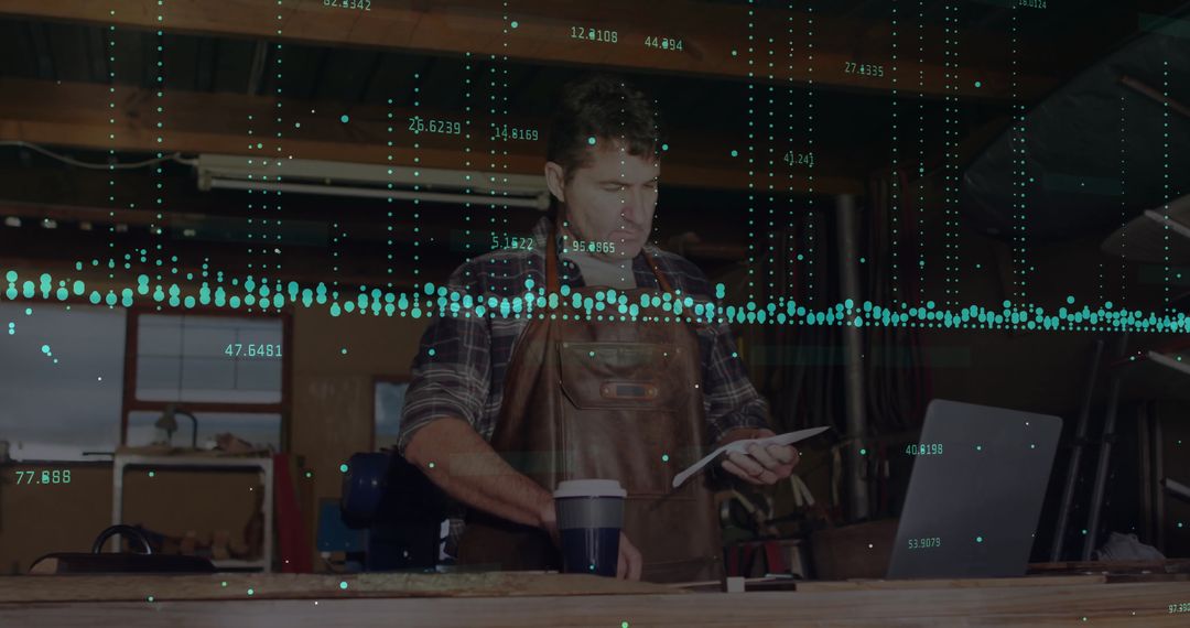 Modern Craftsman Merging Technology in Rustic Workshop