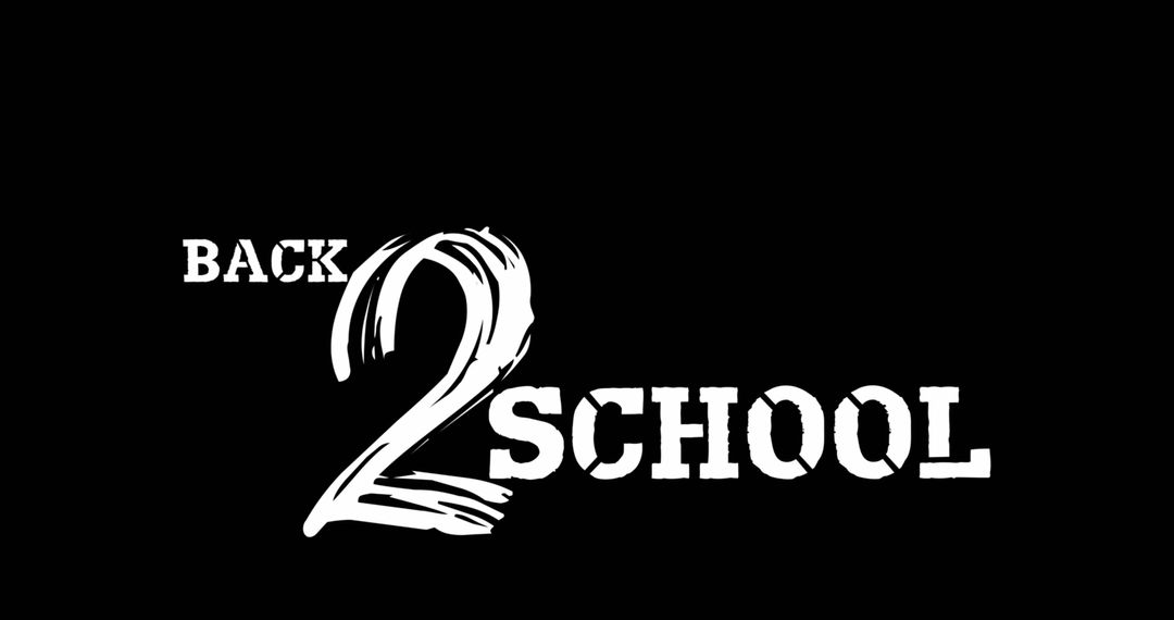 Retro Back to School Typography on Black Background