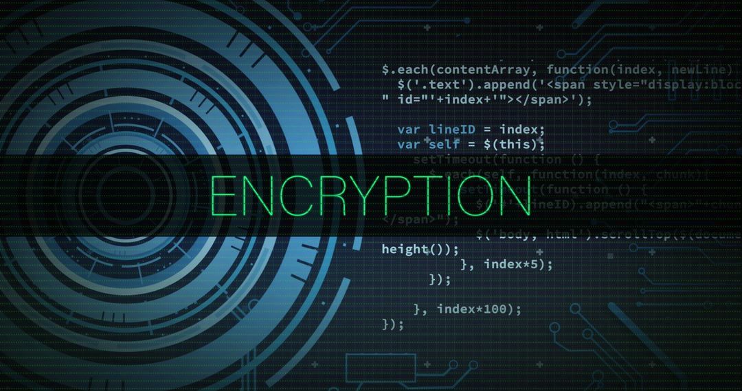 Digital Encryption Concept with Circuit Board and Code