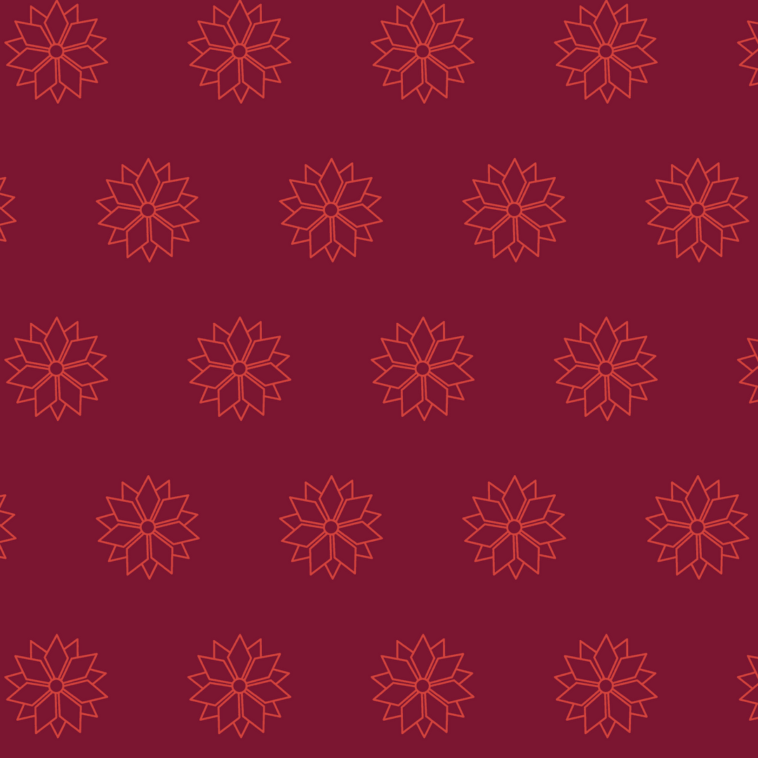 Seamless Pattern of Delicate Flower Shapes on Transparent Background