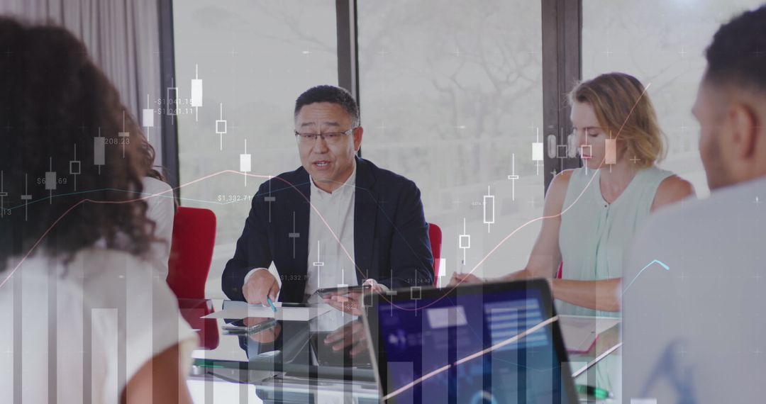 Business Team Meeting with Yicoli Global Market Analysis Interface