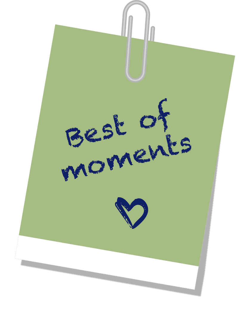 Transparent Green Notepad Paper Clip Best of Moments Heart Doodle