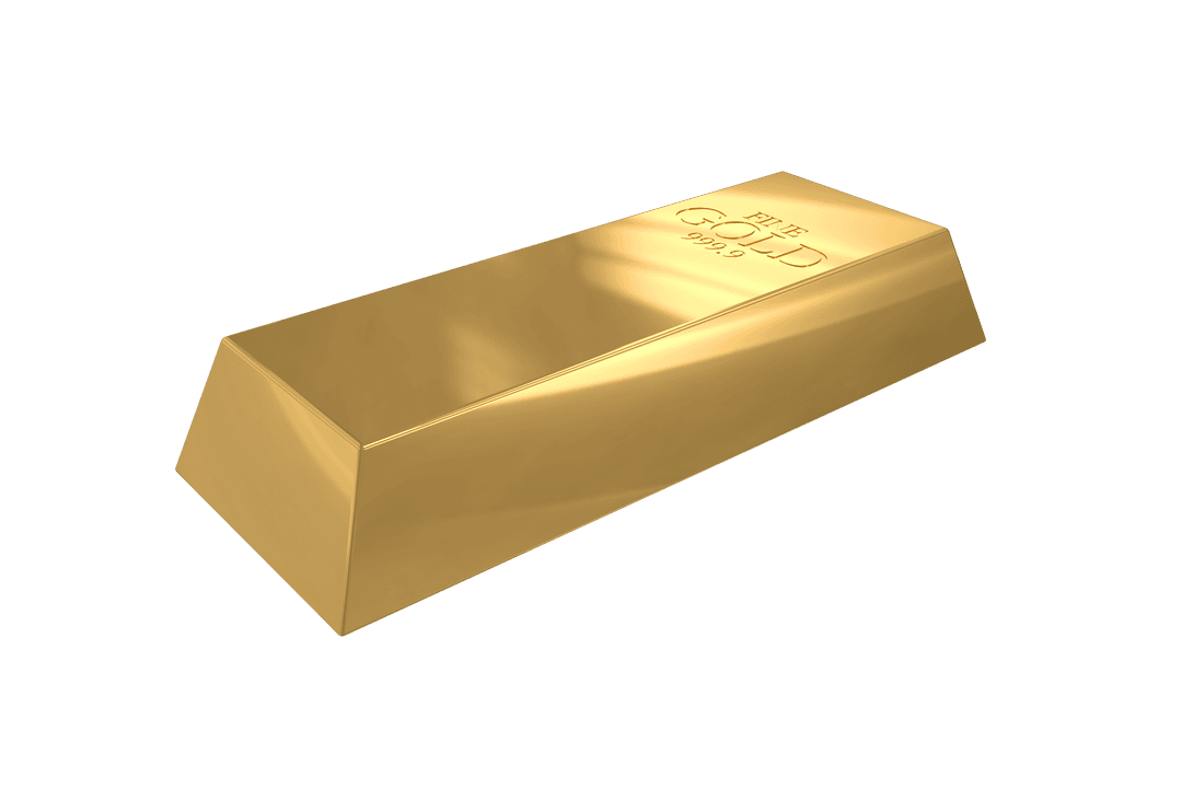 Shiny Gold Bar Illustration Isolated on Transparent Background