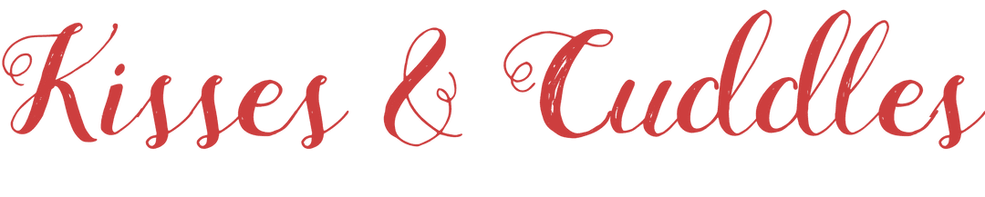 Kisses and Cuddles Text on Transparent Background